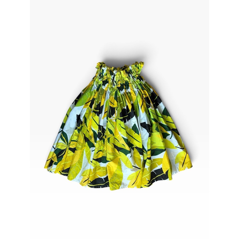 Hula Skirt Pau Pa'u Vintage Floral Leaf Hibiscus Hawaiian Made Dance Hawaii
